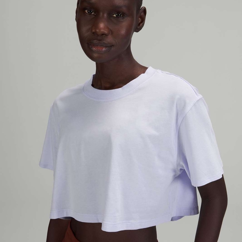 Lululemon - All yours cropped tee pastel blue - sz 4